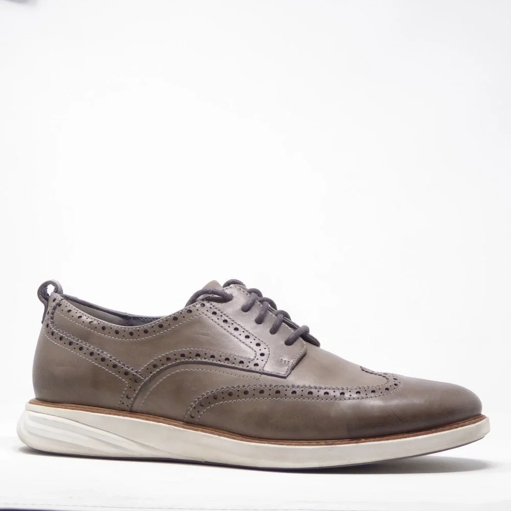 Cole Haan Mens Grand Evolution Wingtip Oxford Shoes Gray C31350 Size 13